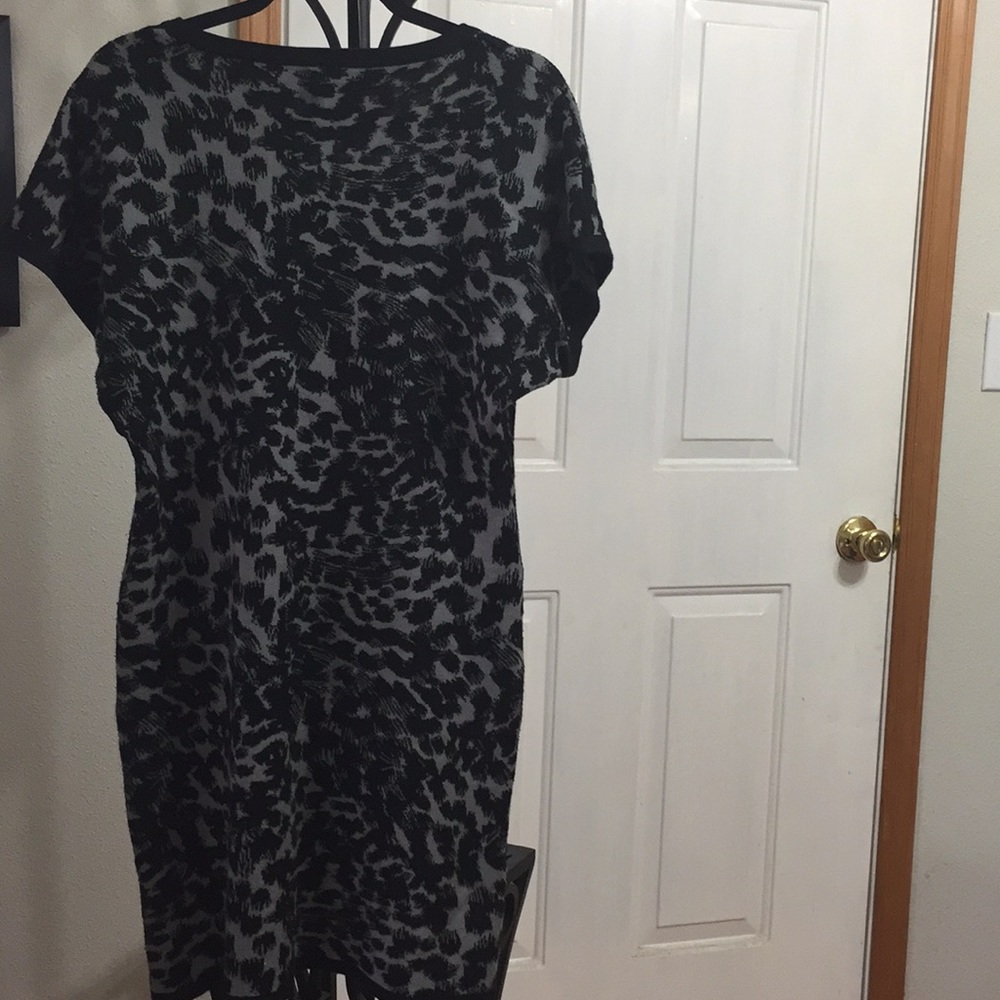 Calvin Klein Animalprint Sweater Dress. View 2